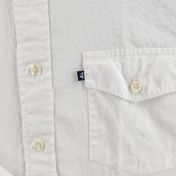 Brooks Brothers Button-Down Cotton XL White Mens Shirt Pocket Business Solid - Picture 5 of 16